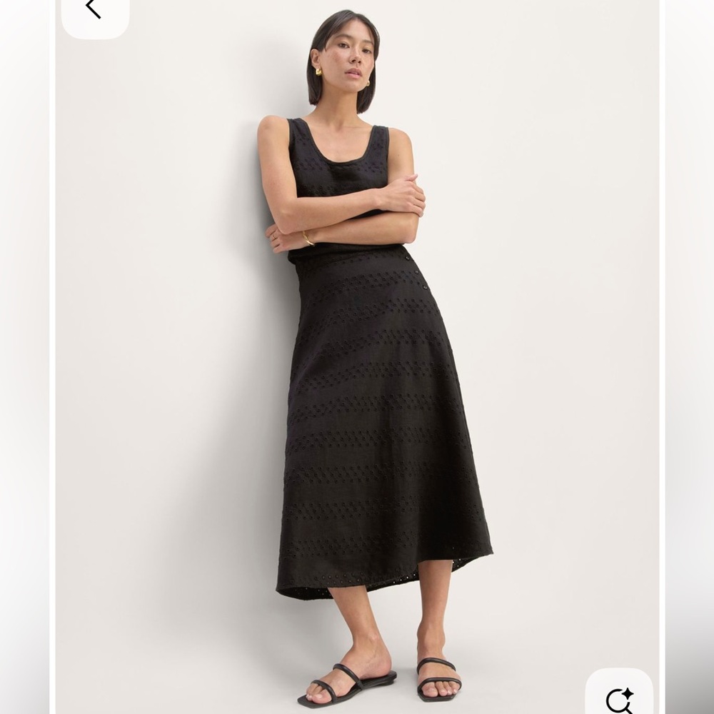 Everlane Linen Eyelet Skirt Size 4 NWT